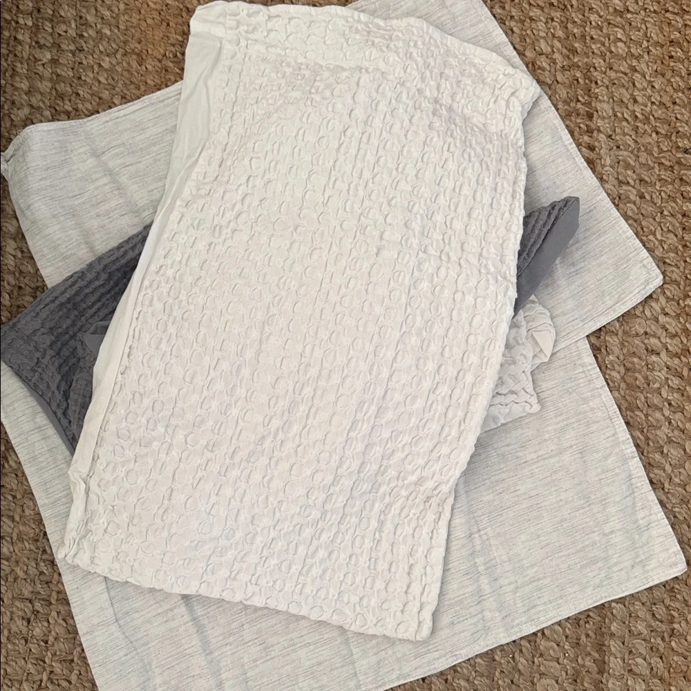 Gray and White Textured pillow cases bundle of 6 (3 sets) natural home decor